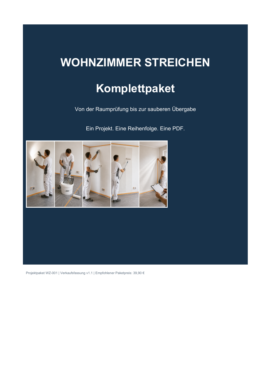 Titelseite des Komplettpakets Wohnzimmer streichen